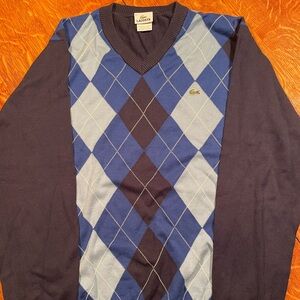 Lacoste Argyle V-Neck Sweater